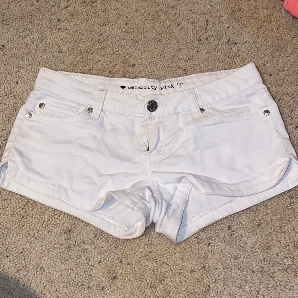 WHITE JEAN SHORTS